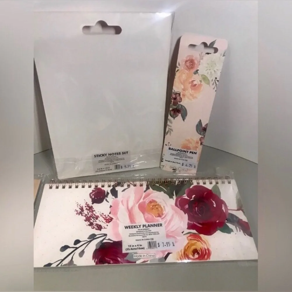 3Pcs Flower Design -Make Things Happen Note Set NWT